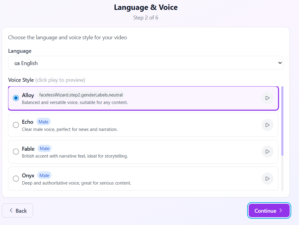 Step 2: Enter Your Topic or Script