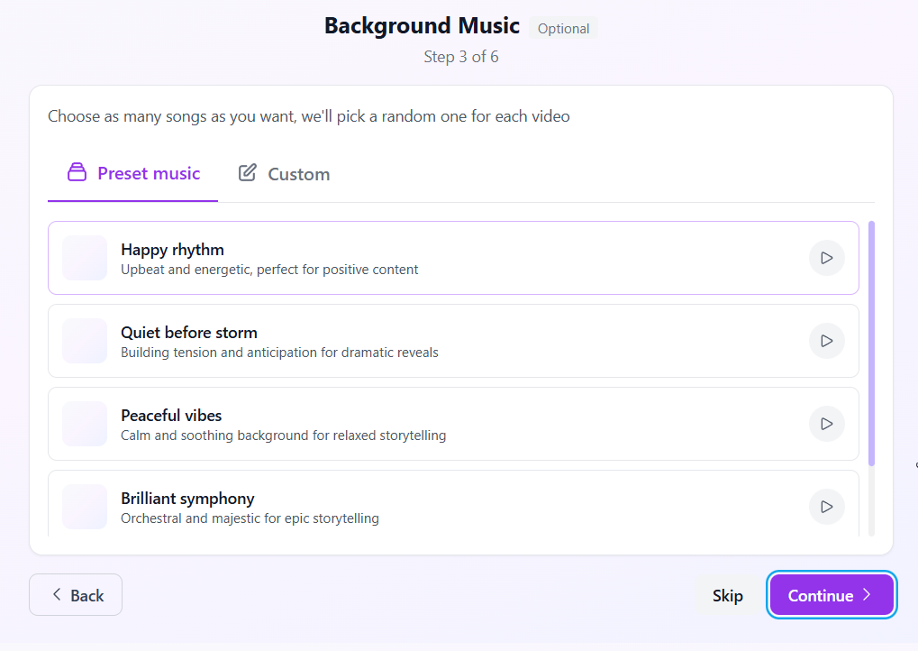 Step 3: Select Voiceover & Art Style