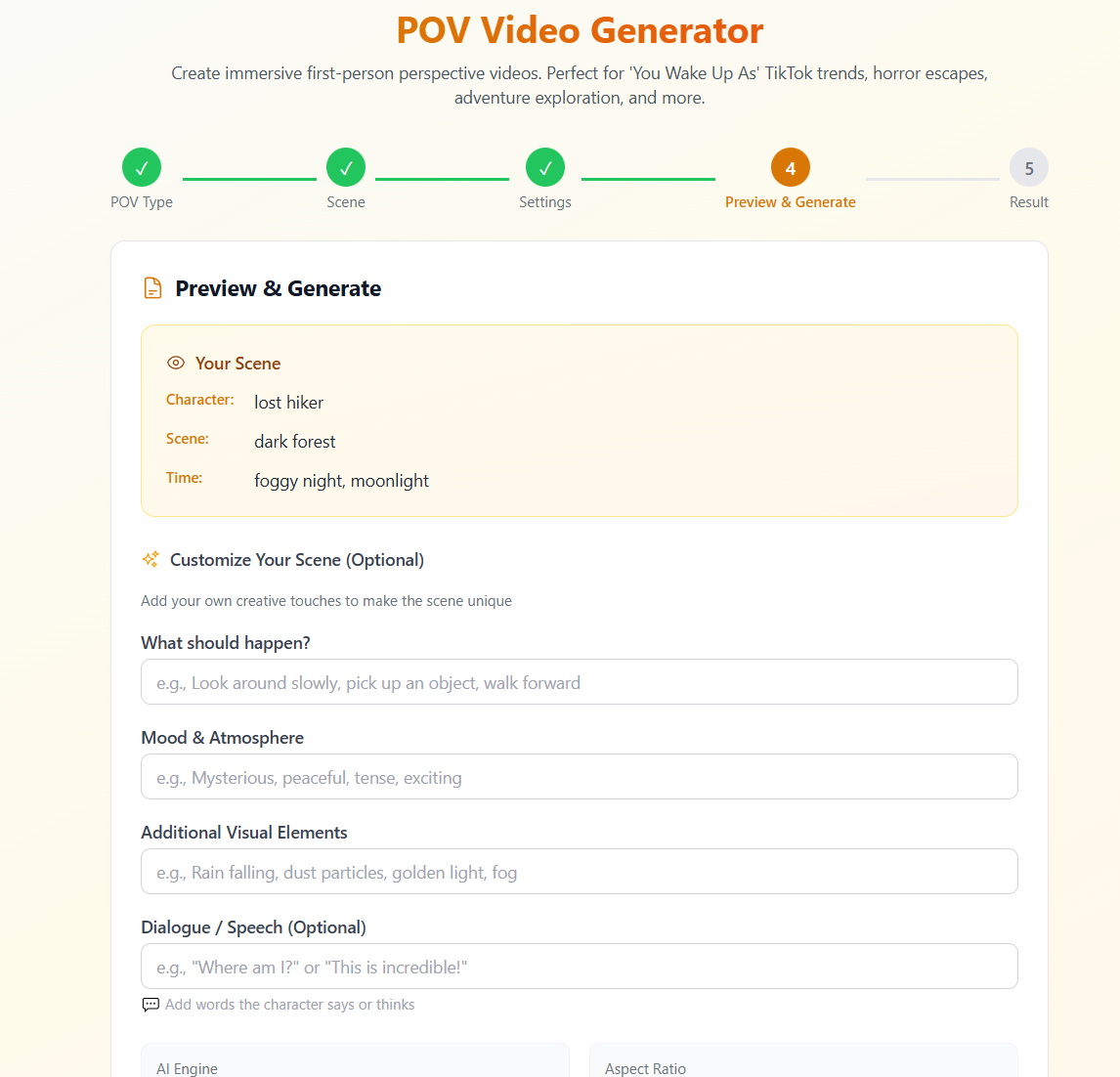 Step 4: Choose AI Engine and Generate